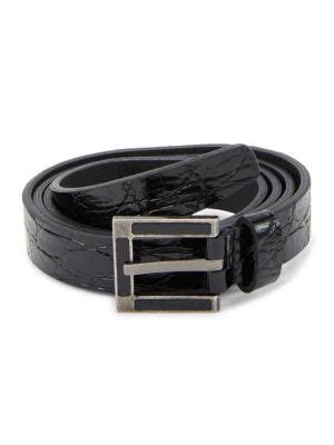 Saint Laurent YSL Cintura Textured Leather Belt on SALE 